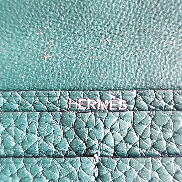 RARE: Hermes Paris Dogon Long Green Wallet - Picture 8 of 15